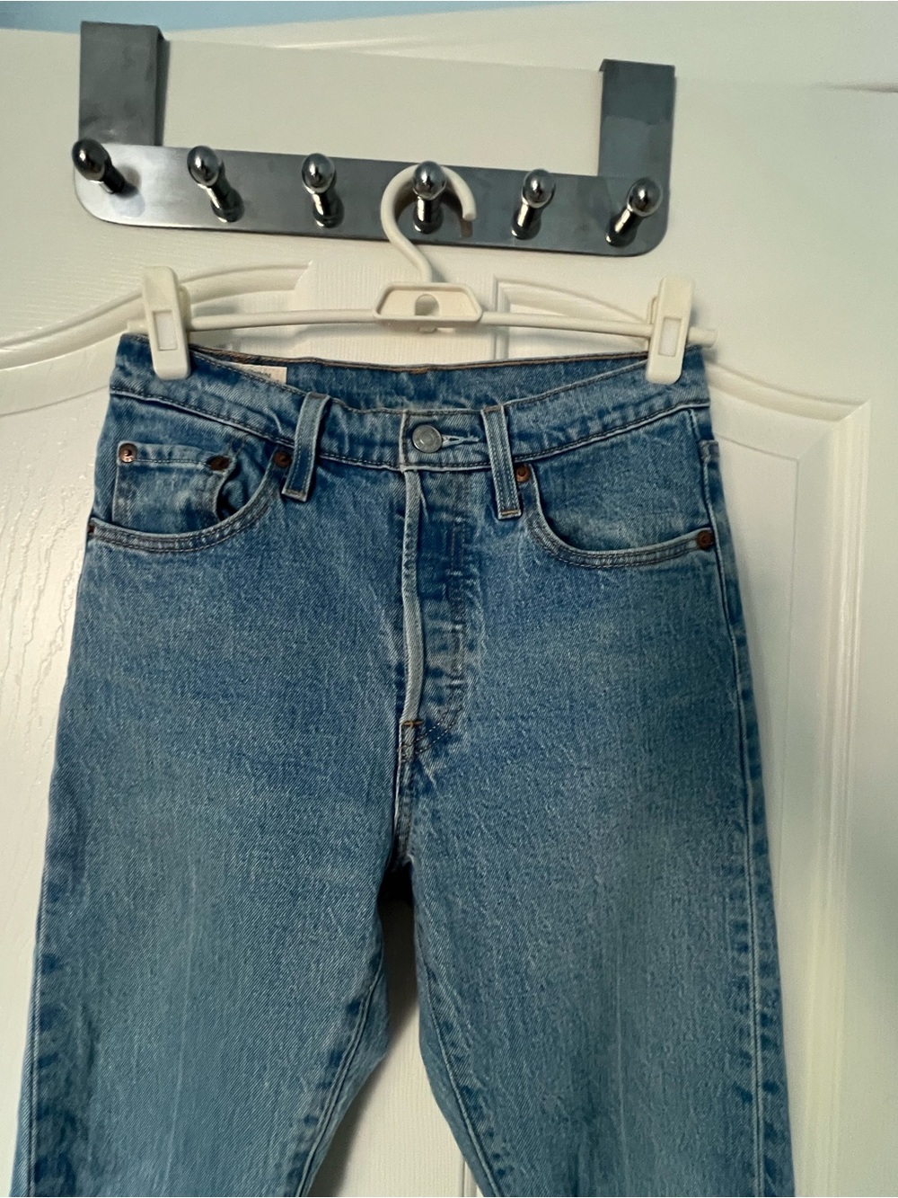 Classic Levi's 501 Light Blue Denim Jeans